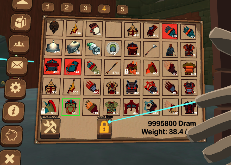 preview of new lock button in inventory